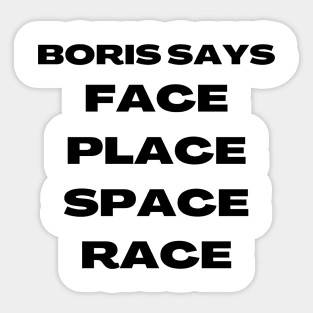 Boris Says Face Sticker